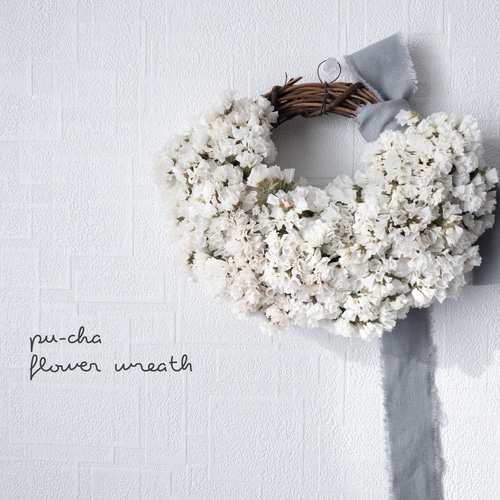 白いスターチスのもこもこハーフリース【Creema限定】 ドライフラワー  