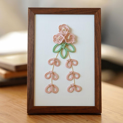 桃の花（濃桃）−水引を楽しむポストカード/グリーティングカード