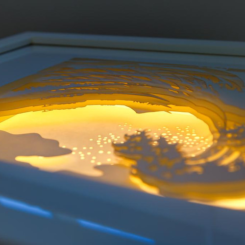 3Dペーパーアート 「葛飾北斎 「富嶽三十六景 神奈川沖浪裏