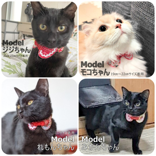 シャルマン キャットカラーシュシュ ストライプ レッド