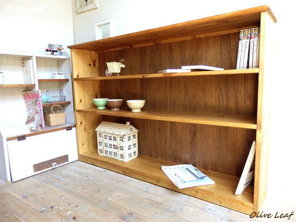 サイズデザインオーダー可！超ワイド4段ラック●ナチュラルブラウン無垢材●受注製作 送料がかなり安くなりました！☆オーダー可！○超ワイドデザイン