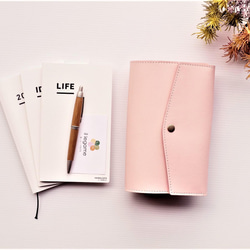 Ｂ６スリム（ジブン手帳 カバーなしリフィル・DIARY・LIFE・IDEA など）対応　手帳カバー 牛革　桜ピンク色 1枚目の画像