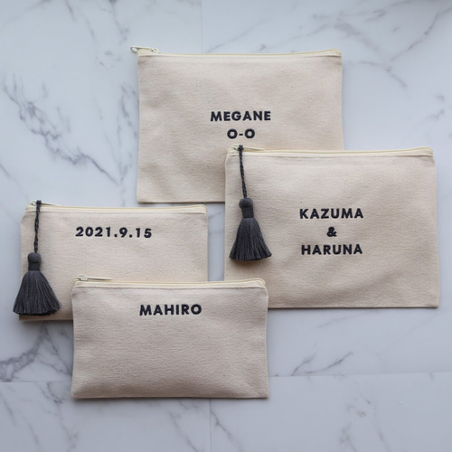 推し色・名入れ フラットポーチ｜母子手帳・通帳・アクスタ・推し活