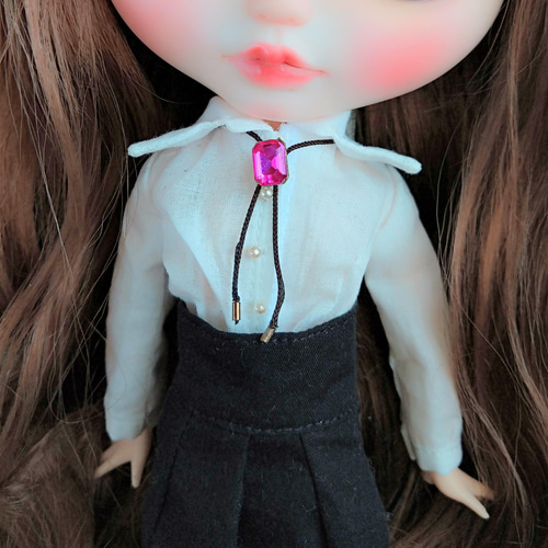 564.※白のシャツとループタイのセット※ブライスアウトフィット※1/6 