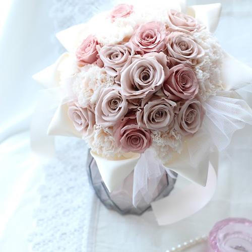 お色が選べるセミオーダー《受注生産品》 プリザーブドラウンドブーケ  