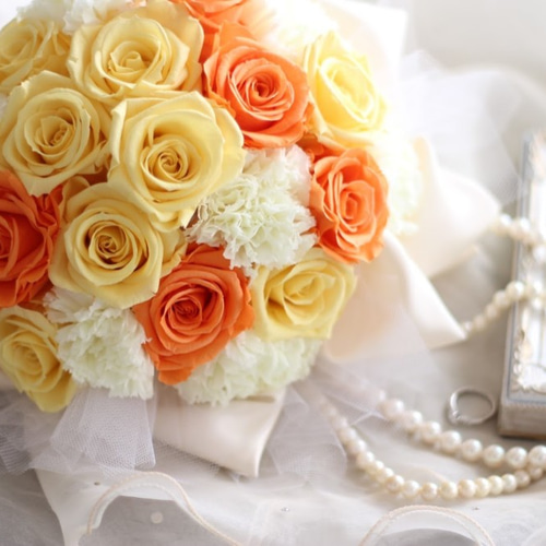 お色が選べるセミオーダー《受注生産品》 プリザーブドラウンドブーケ  