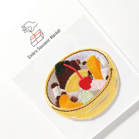 和スイーツ あんみつ 2WAYS！刺繍のアイロンワッペン＆ステッカー スマホケースにも！ 5枚目の画像