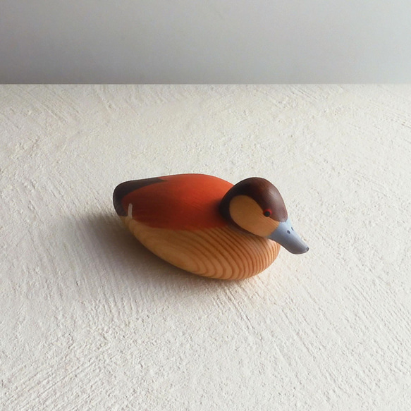 ミニデコイ ラディ(★台付き) mini wooden decoy / ruddy duck 3枚目の画像