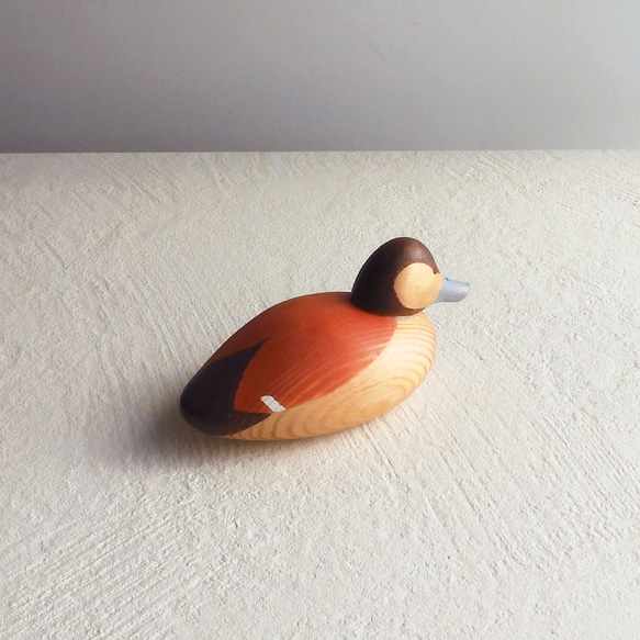 ミニデコイ ラディ(★台付き) mini wooden decoy / ruddy duck 4枚目の画像