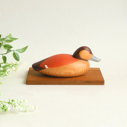 ミニデコイ ラディ(★台付き) mini wooden decoy / ruddy duck 2枚目の画像