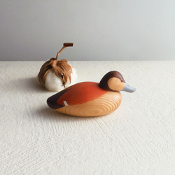 ミニデコイ ラディ(★台付き) mini wooden decoy / ruddy duck 1枚目の画像