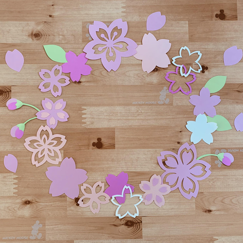 サクラ♡ページ 大きめ オーダー お正月 壁面飾り さくらのアーチが入園おめでとう🌸』壁面飾り ＊ さくら並木の道を動物