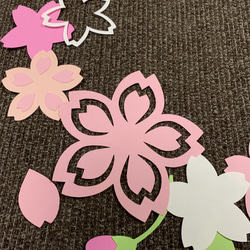 壁面飾り＊季節の花シリーズ【桜さくら】ハンドカット 7枚目の画像