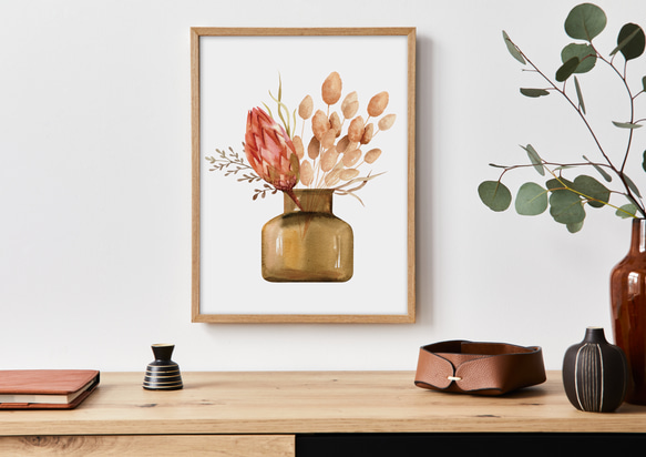 ドライフラワー #1/ 水彩画 / 玄関 リビング ポスター / フラワー