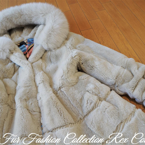 新品限定フォックスとホワイトミンクファーコートフード付き毛皮