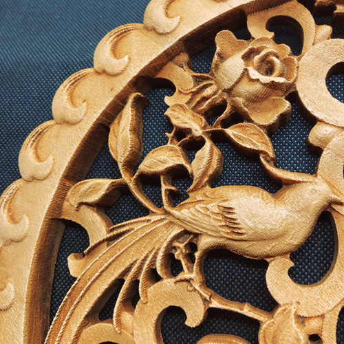 錦鶏薔薇 26.5cm（きんけい・ばら） 参次元彫刻『雅』 透かし彫