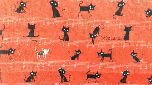 猫と楽譜　色・サイズが選べるランチョンマット 4枚目の画像