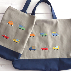 名前刺繍できます！車の刺繍のレッスンバック　ライトブラウン　 4枚目の画像