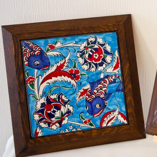 限定品☆トルコイズミル陶器・タイル・アート絵画 タペストリー
