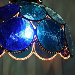 青の雫玉ランプ ステンドグラス 照明 ランプ ペンダント 4枚目の画像