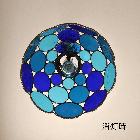 青の雫玉ランプ ステンドグラス 照明 ランプ ペンダント 6枚目の画像