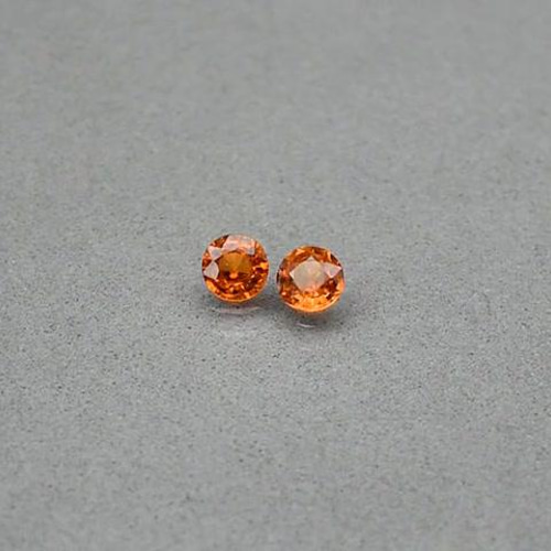 2粒・計0.57ct!! 天然石 オレンジ サファイア ルース タンザニア