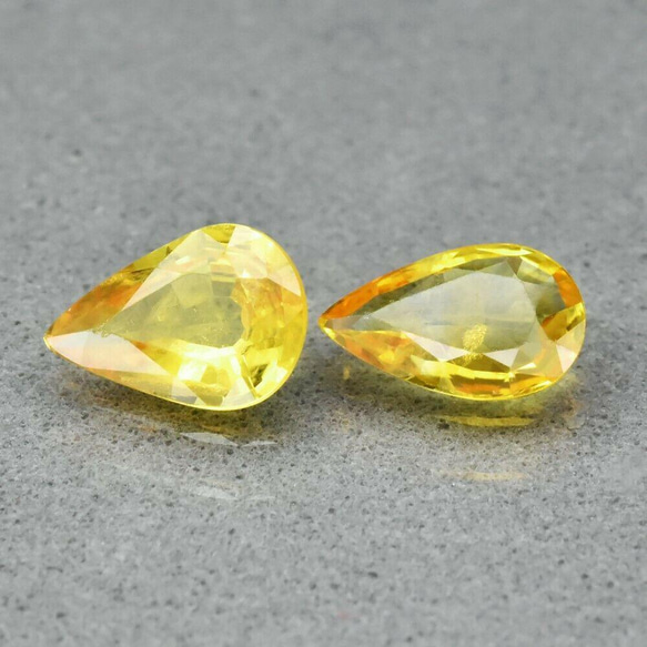 2粒・計1.07ct!! 天然石 イエロー サファイア ルース タイ産 綺麗な 