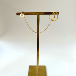 ピアス　パール　真珠　ゴールド　6月誕生石　フォーマル　イヤーカフ　送料無料　シンプル　華奢 5枚目の画像