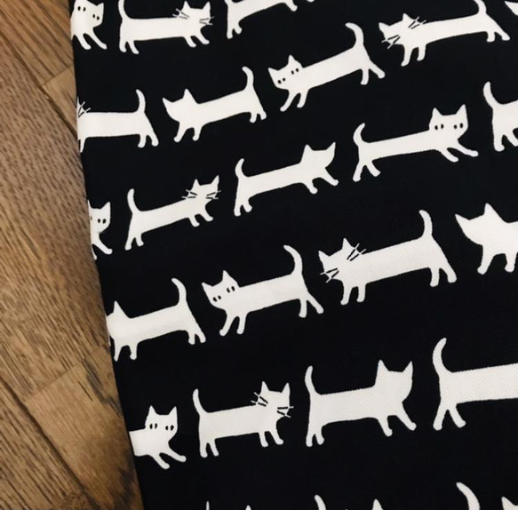 【再販】ニャンコボーダーのお着替え袋 2枚目の画像