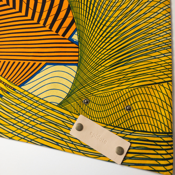 ［Epidote]African print × Real leather Folding bag   Orange 4枚目の画像
