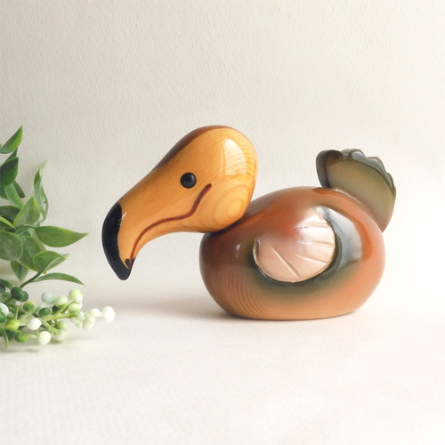 ドードー鳥 （☆台付・箱入） Wooden Dodo Bird その他置物 工房西岡