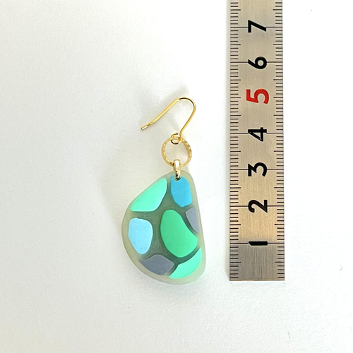 No.1251 ポリマークレイ②ピアス ポリマークレイ☆LAGOONピアス シェル② ピアス（スタッド・一粒