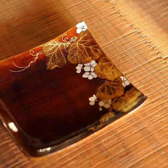 上品　かわいい　夕顔　京焼　可憐　皿　縁起　陶芸　京都　作家　西條淳子　　　　 4枚目の画像