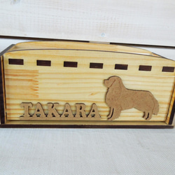 ウッド・粘着ローラー収納ボックス　犬猫のシルエットやお名前付き❣ 6枚目の画像