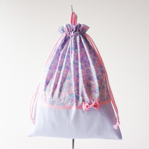 体操服袋/お着替え袋 ハンドメイド 小花柄