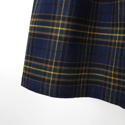 ●タータンチェック・スカート（ディープブルー）上品で大人な色合い / ポケット / ロング / マキシ 8枚目の画像