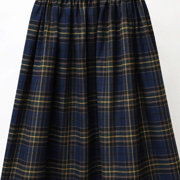●タータンチェック・スカート（ディープブルー）上品で大人な色合い / ポケット / ロング / マキシ 6枚目の画像