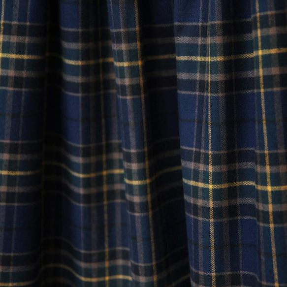 ●タータンチェック・スカート（ディープブルー）上品で大人な色合い / ポケット / ロング / マキシ 9枚目の画像