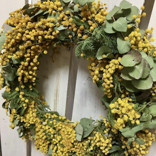 ご予約開始！》たっぷり花付き 春のミモザリース☆ リース フルールウ