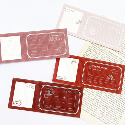 チケットメモ &スタンプ用紙 40枚set《red》[P168] メモ帳 Misty