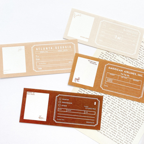 チケットメモ &スタンプ用紙 40枚set《brown》[P169] メモ帳 Misty