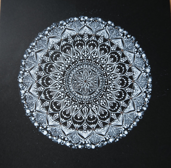 曼陀羅、額つき ○ 完売 曼荼羅アート 20cmTフレーム額入り (1点物/全13種)