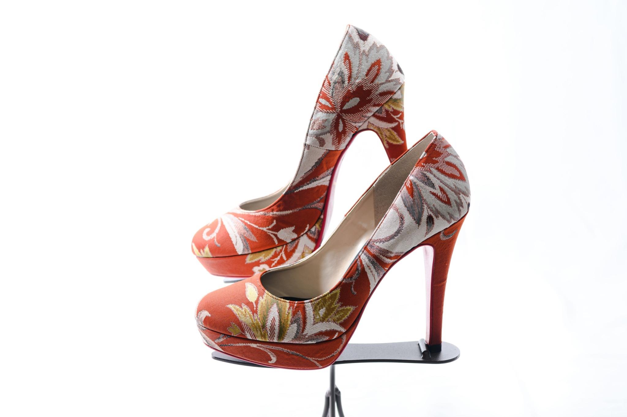 名古屋織　唐草朱花　24.0cm