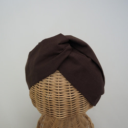 2way Hair Turban (Knot) ☆ Chocolate x Scarf Navy 第6張的照片