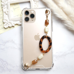 ブラウンリングのキーリングハンガー　スマホケース　iPhoneケース　全機種　スマホチェーン 1枚目の画像