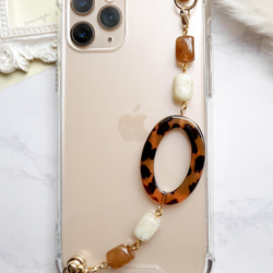ブラウンリングのキーリングハンガー　スマホケース　iPhoneケース　全機種　スマホチェーン 4枚目の画像