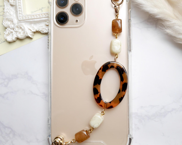 ブラウンリングのキーリングハンガー　スマホケース　iPhoneケース　全機種　スマホチェーン 4枚目の画像