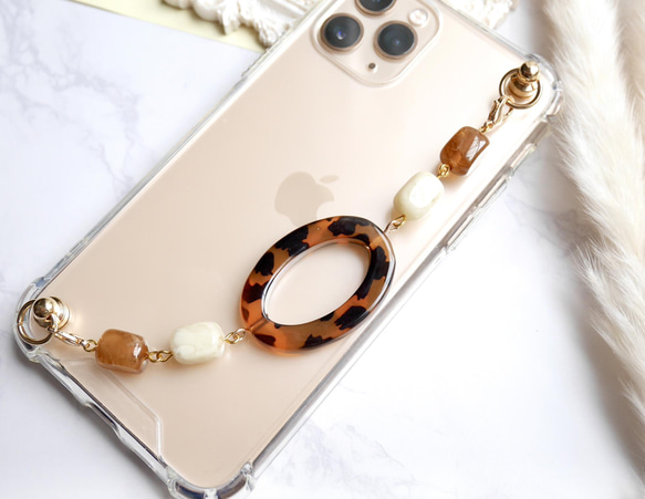 ブラウンリングのキーリングハンガー　スマホケース　iPhoneケース　全機種　スマホチェーン 5枚目の画像