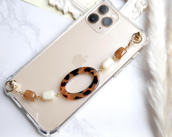 ブラウンリングのキーリングハンガー　スマホケース　iPhoneケース　全機種　スマホチェーン 6枚目の画像