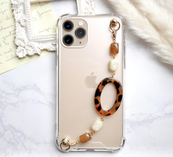 ブラウンリングのキーリングハンガー　スマホケース　iPhoneケース　全機種　スマホチェーン 7枚目の画像